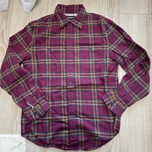 Bonobos maroon lumberjack button down plaid flannel